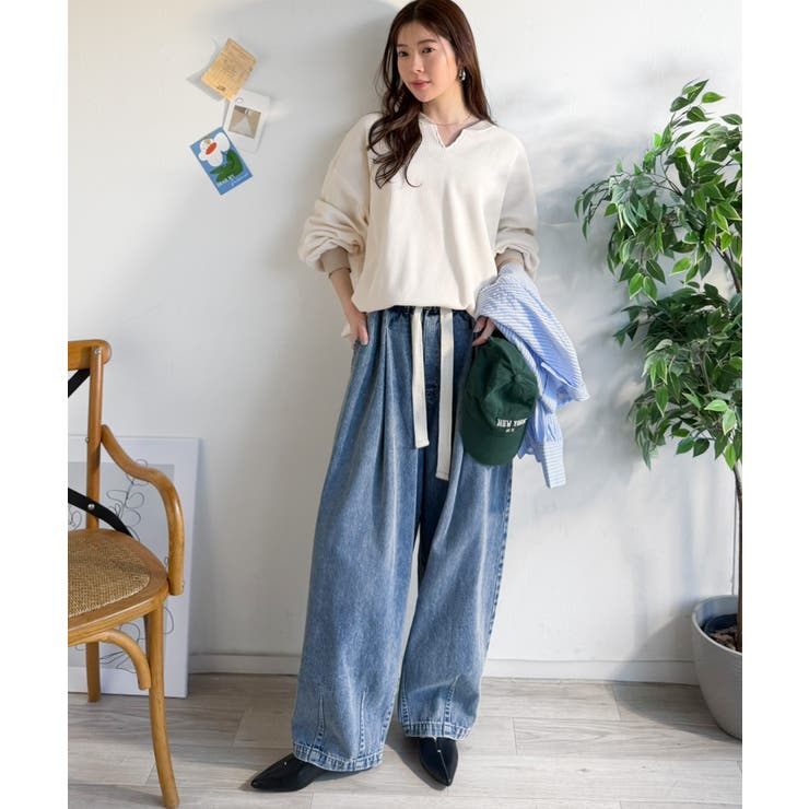 今っぽさは、色でつくる。オーバーサイズ配色ワッフルプルオーバー | Classical Elf  | 詳細画像4 