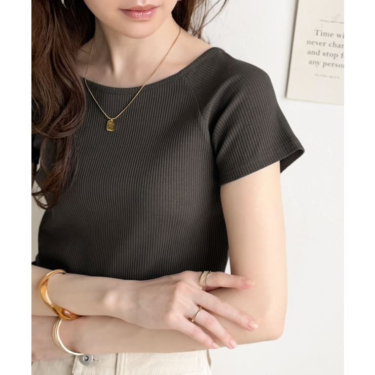 チャコール | 毎日にちょうどいい、きれいめRIB。ラグラン×リブで叶える、すっきり美シルエット… | Classical Elf 