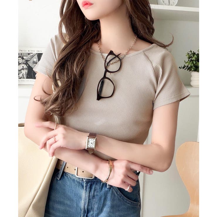 グレージュ | 毎日にちょうどいい、きれいめRIB。ラグラン×リブで叶える、すっきり美シルエット… | Classical Elf 