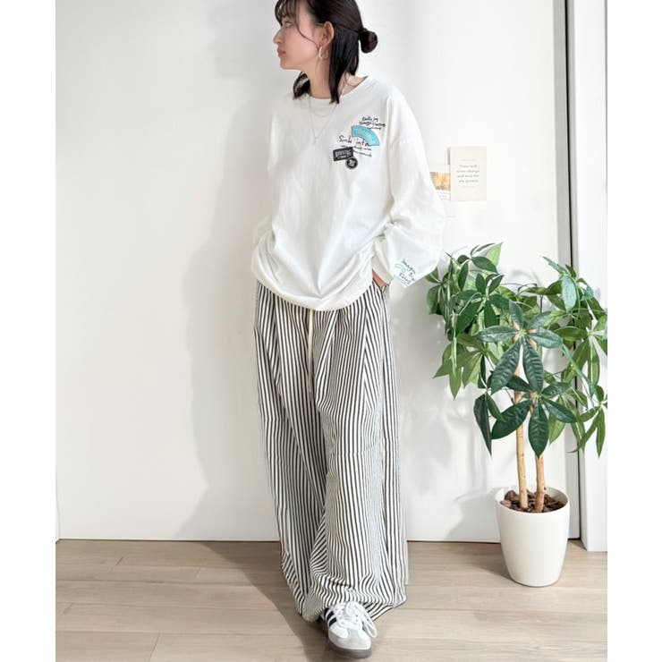 ゆるさの中に「ちょうどいい」お洒落感！綿100％刺繍ワッペンドルマンロンTEE（… | Classical Elf  | 詳細画像7 