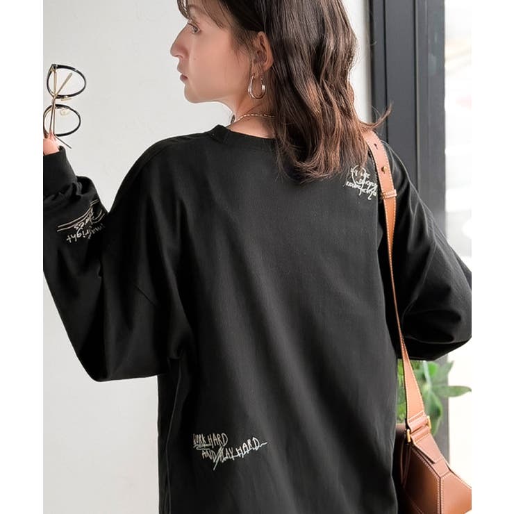 ゆるさの中に「ちょうどいい」お洒落感！綿100％刺繍ワッペンドルマンロンTEE（… | Classical Elf  | 詳細画像16 