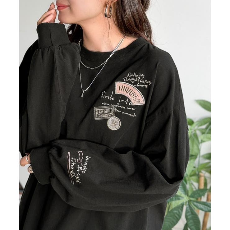 ゆるさの中に「ちょうどいい」お洒落感！綿100％刺繍ワッペンドルマンロンTEE（… | Classical Elf  | 詳細画像17 