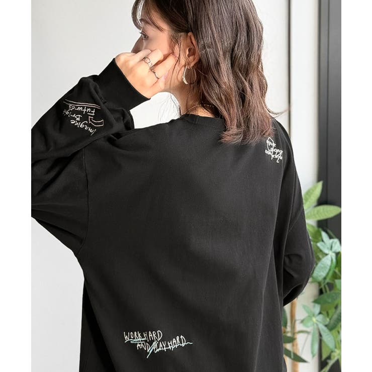 ゆるさの中に「ちょうどいい」お洒落感！綿100％刺繍ワッペンドルマンロンTEE（… | Classical Elf  | 詳細画像20 
