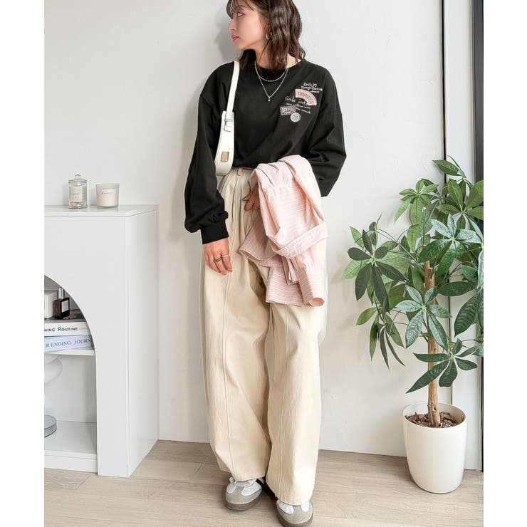 ゆるさの中に「ちょうどいい」お洒落感！綿100％刺繍ワッペンドルマンロンTEE（… | Classical Elf  | 詳細画像21 