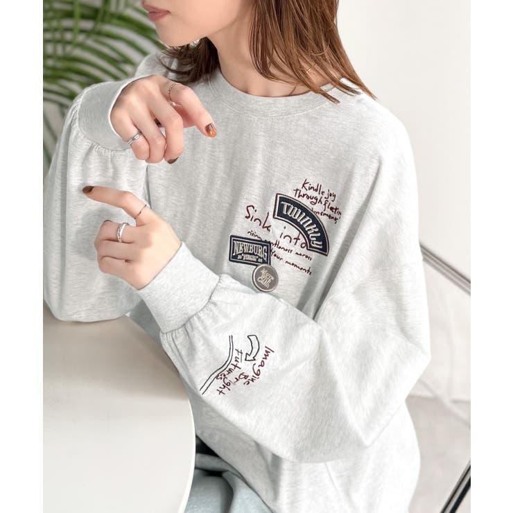 ゆるさの中に「ちょうどいい」お洒落感！綿100％刺繍ワッペンドルマンロンTEE（… | Classical Elf  | 詳細画像23 