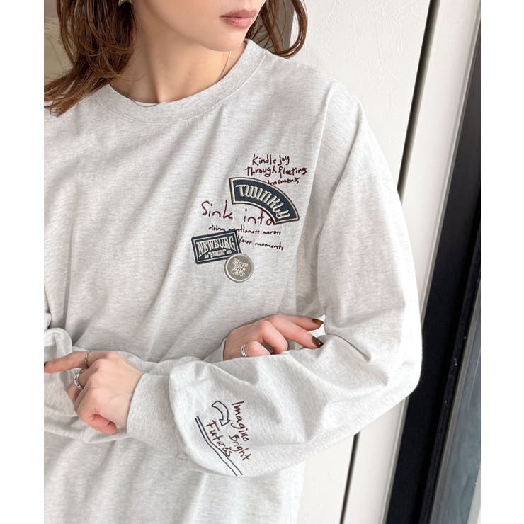 ゆるさの中に「ちょうどいい」お洒落感！綿100％刺繍ワッペンドルマンロンTEE（… | Classical Elf  | 詳細画像25 