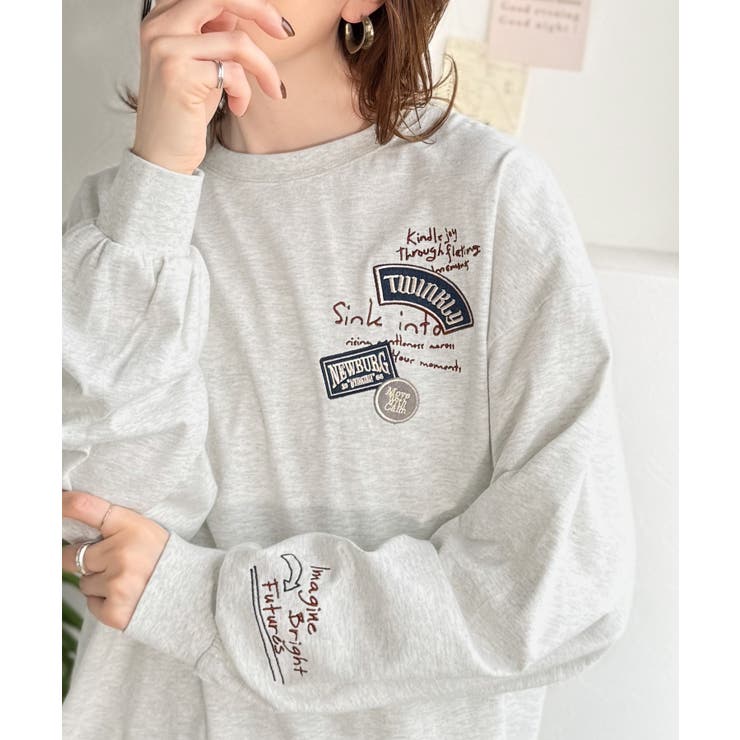 ゆるさの中に「ちょうどいい」お洒落感！綿100％刺繍ワッペンドルマンロンTEE（… | Classical Elf  | 詳細画像26 