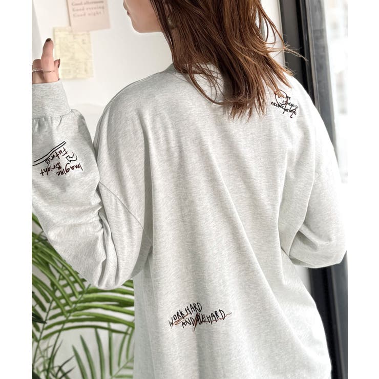 ゆるさの中に「ちょうどいい」お洒落感！綿100％刺繍ワッペンドルマンロンTEE（… | Classical Elf  | 詳細画像28 