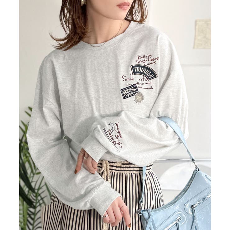 ゆるさの中に「ちょうどいい」お洒落感！綿100％刺繍ワッペンドルマンロンTEE（… | Classical Elf  | 詳細画像29 