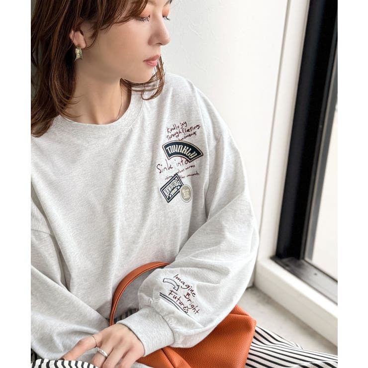 ゆるさの中に「ちょうどいい」お洒落感！綿100％刺繍ワッペンドルマンロンTEE（… | Classical Elf  | 詳細画像32 