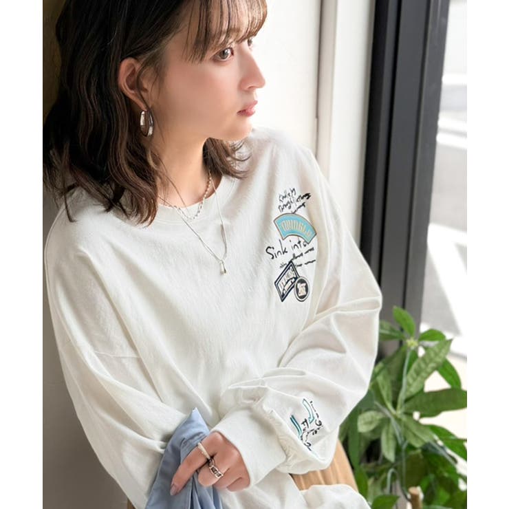 ゆるさの中に「ちょうどいい」お洒落感！綿100％刺繍ワッペンドルマンロンTEE（… | Classical Elf  | 詳細画像3 