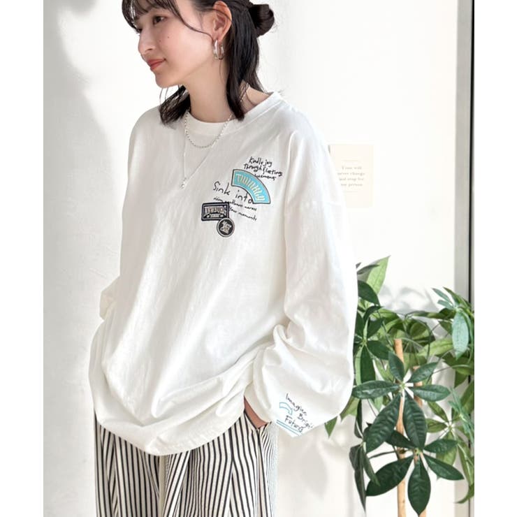 ゆるさの中に「ちょうどいい」お洒落感！綿100％刺繍ワッペンドルマンロンTEE（… | Classical Elf  | 詳細画像5 
