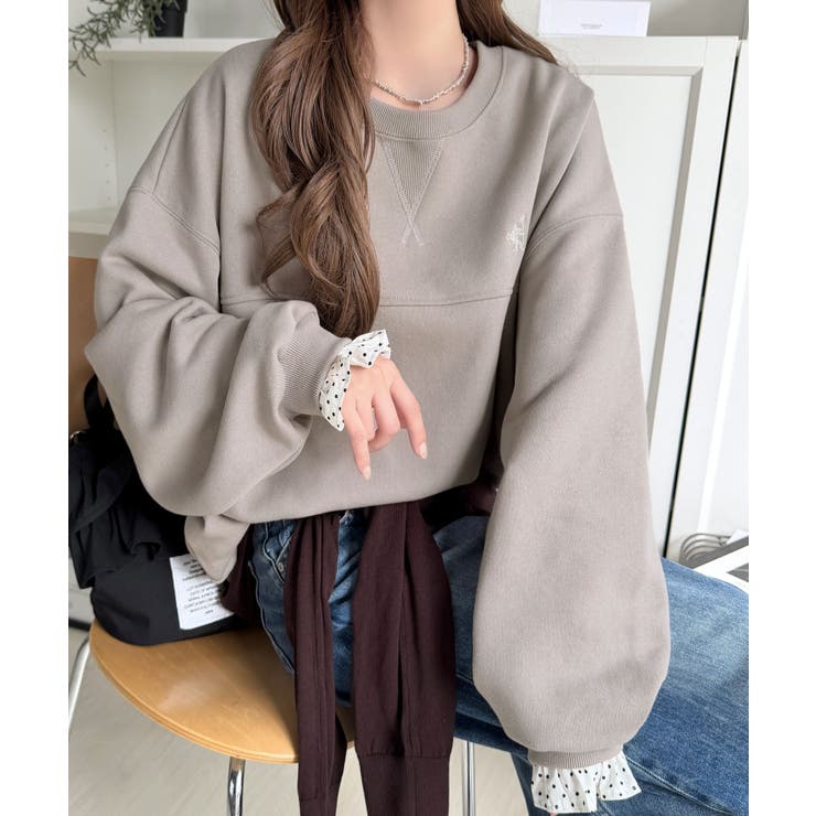 ちらっと覗くフリルで、いつものお洒落を格上げ♪袖先ドット柄フリル使い胸元刺繍入り… | Classical Elf  | 詳細画像39 