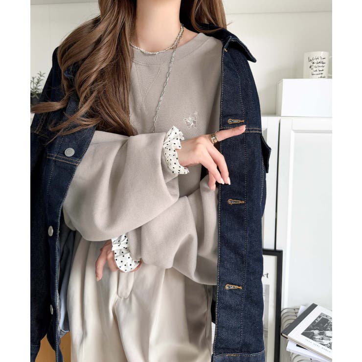 ちらっと覗くフリルで、いつものお洒落を格上げ♪袖先ドット柄フリル使い胸元刺繍入り… | Classical Elf  | 詳細画像40 