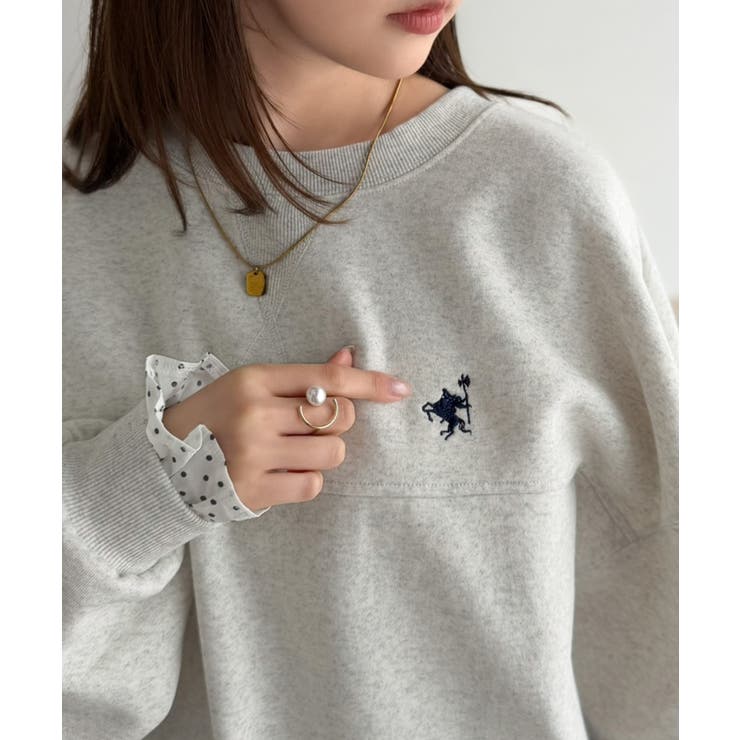 ちらっと覗くフリルで、いつものお洒落を格上げ♪袖先ドット柄フリル使い胸元刺繍入り… | Classical Elf  | 詳細画像41 