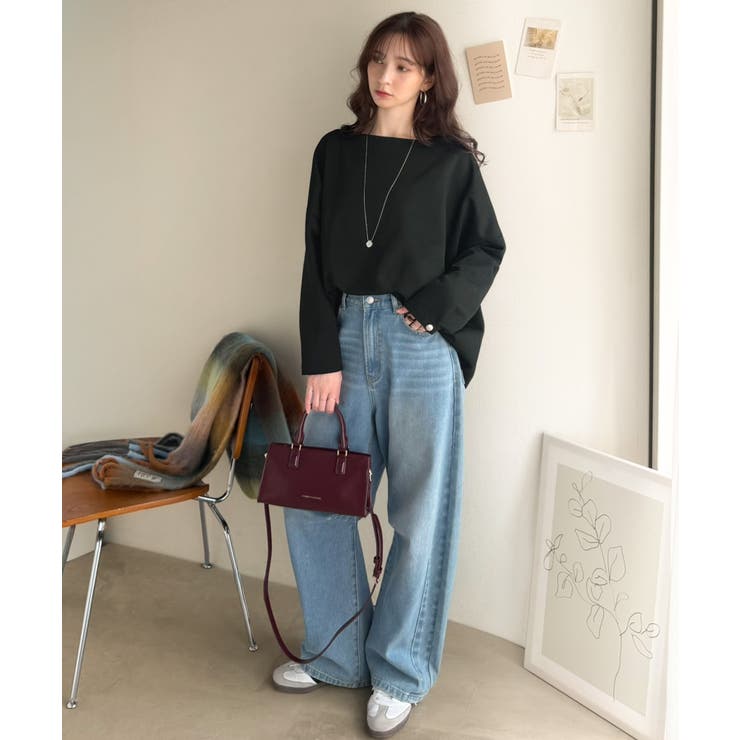 一枚で、品よく華奢見え。袖タック×マットゴールドボタン使い ボートネックポンチ素… | Classical Elf  | 詳細画像20 