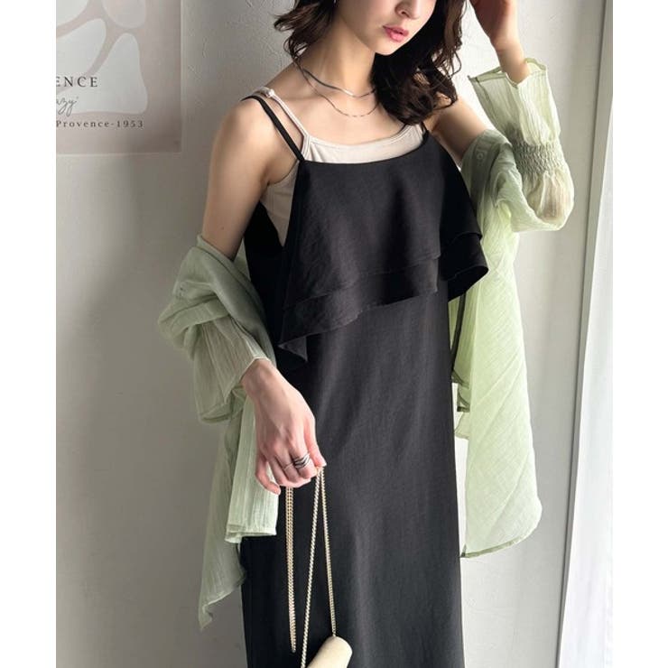 上品シルエットが大人可愛い。ダブルフリルキャミワンピース（ロング丈） | Classical Elf  | 詳細画像7 