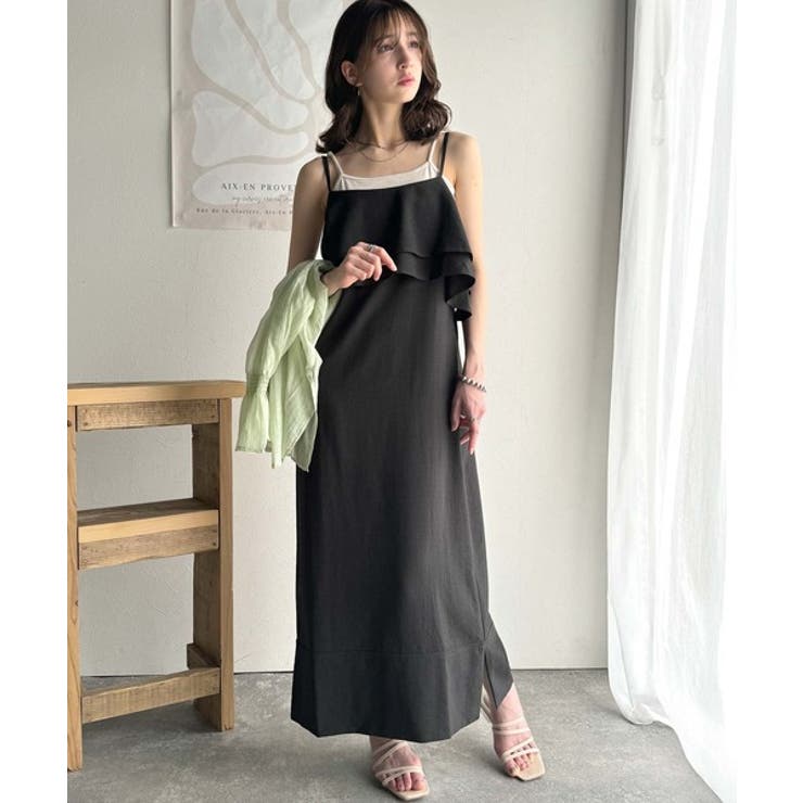 上品シルエットが大人可愛い。ダブルフリルキャミワンピース（ロング丈） | Classical Elf  | 詳細画像9 