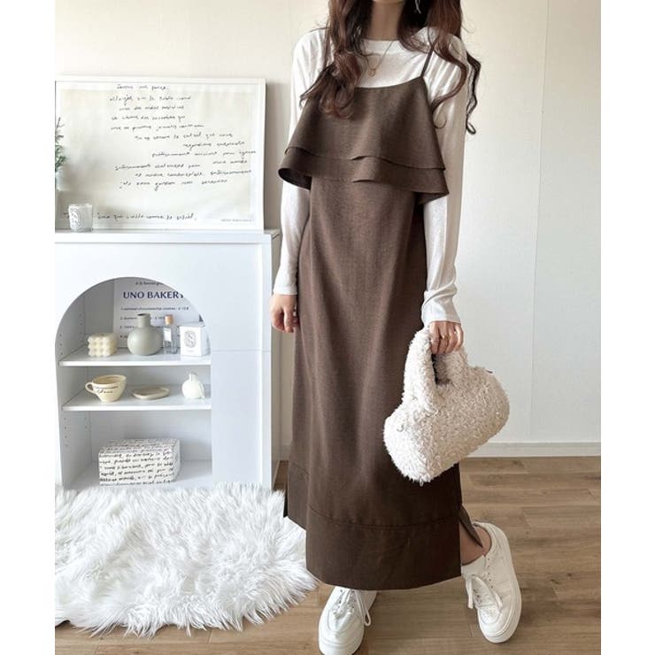 上品シルエットが大人可愛い。ダブルフリルキャミワンピース（ロング丈） | Classical Elf  | 詳細画像13 