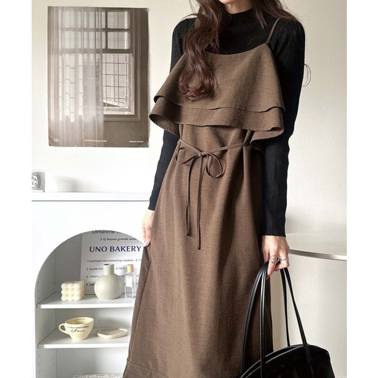 上品シルエットが大人可愛い。ダブルフリルキャミワンピース（ロング丈） | Classical Elf  | 詳細画像14 