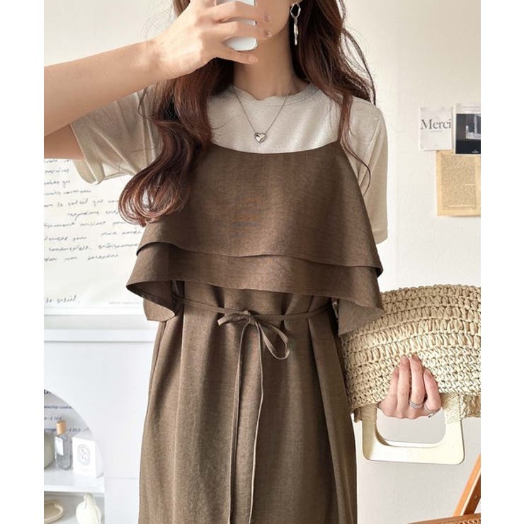 上品シルエットが大人可愛い。ダブルフリルキャミワンピース（ロング丈） | Classical Elf  | 詳細画像18 