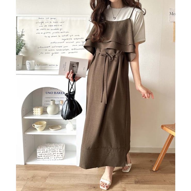 上品シルエットが大人可愛い。ダブルフリルキャミワンピース（ロング丈） | Classical Elf  | 詳細画像20 