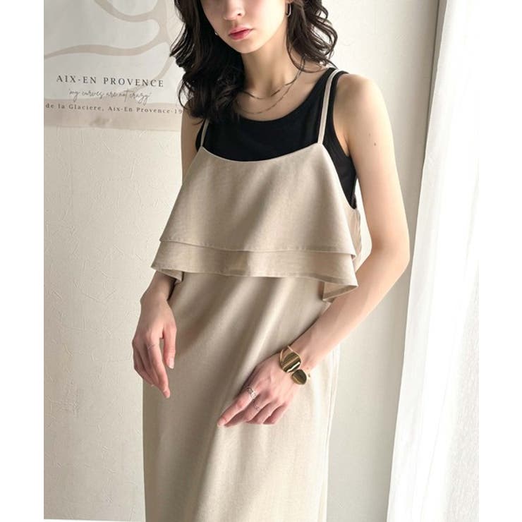 上品シルエットが大人可愛い。ダブルフリルキャミワンピース（ロング丈） | Classical Elf  | 詳細画像31 