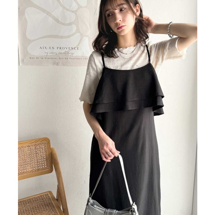 上品シルエットが大人可愛い。ダブルフリルキャミワンピース（ロング丈） | Classical Elf  | 詳細画像3 