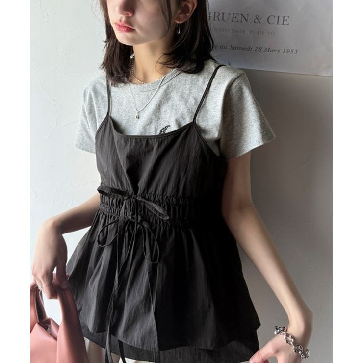 旬のレイヤードスタイルがこれ一着で即完成。ダブルリボン使いキャミ＆ムーン刺繍半袖… | Classical Elf  | 詳細画像17 