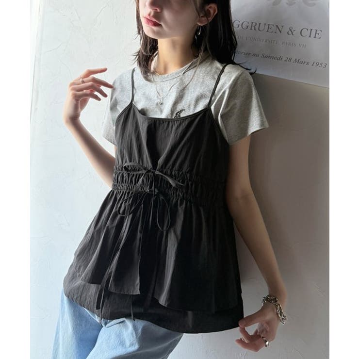 旬のレイヤードスタイルがこれ一着で即完成。ダブルリボン使いキャミ＆ムーン刺繍半袖… | Classical Elf  | 詳細画像19 