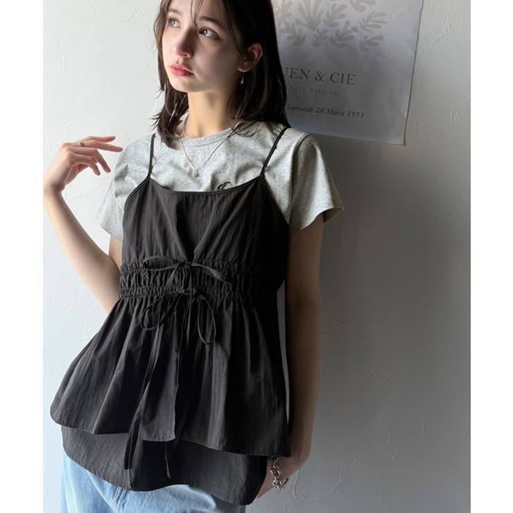旬のレイヤードスタイルがこれ一着で即完成。ダブルリボン使いキャミ＆ムーン刺繍半袖… | Classical Elf  | 詳細画像21 