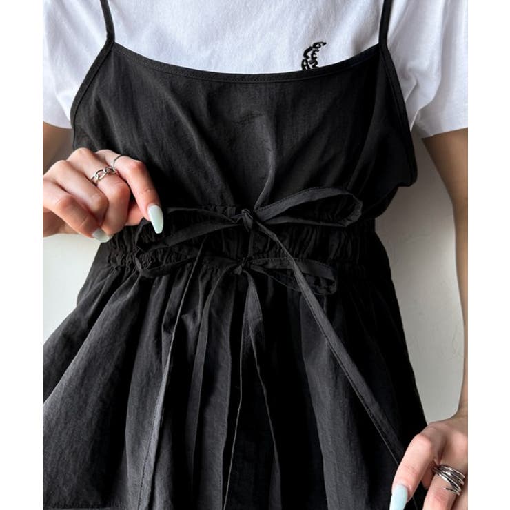 旬のレイヤードスタイルがこれ一着で即完成。ダブルリボン使いキャミ＆ムーン刺繍半袖… | Classical Elf  | 詳細画像28 