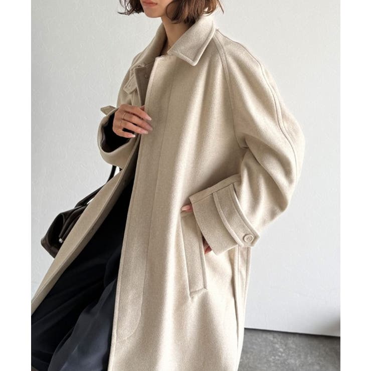 大人の魅力を引き立てる、上品な一着。ベルト付き比翼メルトンコート（ロング丈） | Classical Elf  | 詳細画像7 