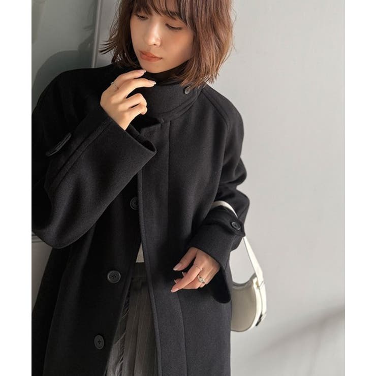 大人の魅力を引き立てる、上品な一着。ベルト付き比翼メルトンコート（ロング丈） | Classical Elf  | 詳細画像15 