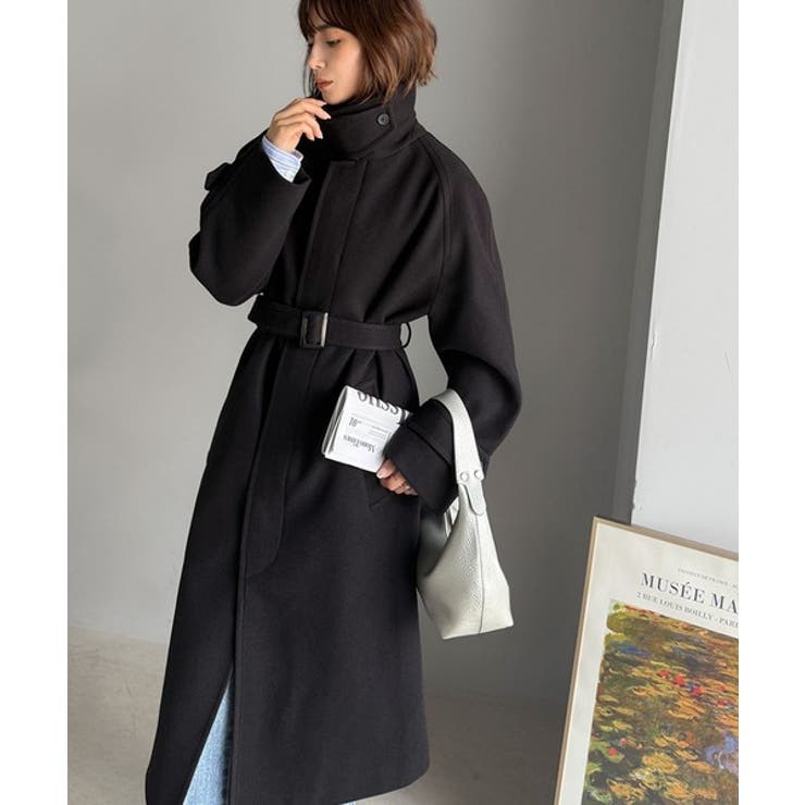 大人の魅力を引き立てる、上品な一着。ベルト付き比翼メルトンコート（ロング丈） | Classical Elf  | 詳細画像18 