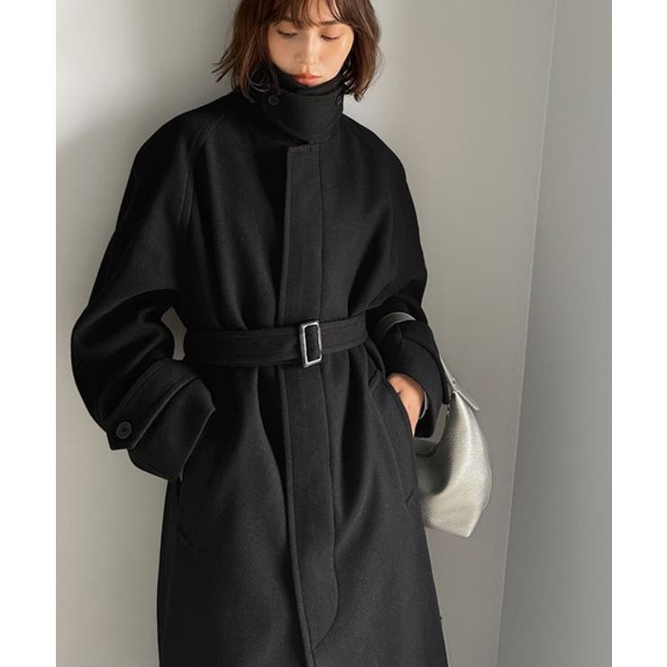 大人の魅力を引き立てる、上品な一着。ベルト付き比翼メルトンコート（ロング丈） | Classical Elf  | 詳細画像20 