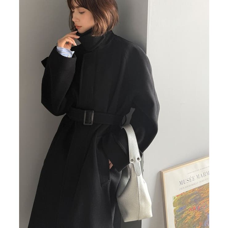 大人の魅力を引き立てる、上品な一着。ベルト付き比翼メルトンコート（ロング丈） | Classical Elf  | 詳細画像21 