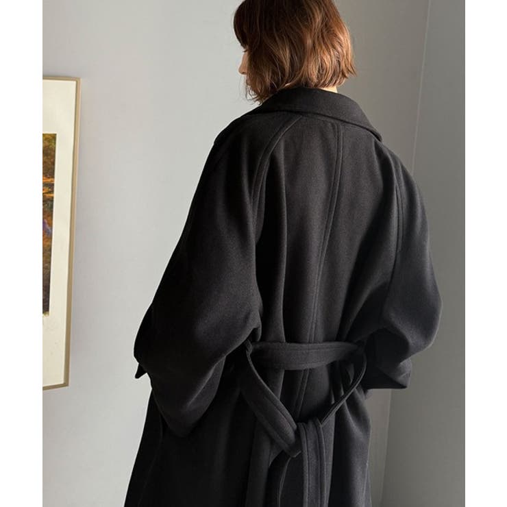 大人の魅力を引き立てる、上品な一着。ベルト付き比翼メルトンコート（ロング丈） | Classical Elf  | 詳細画像23 