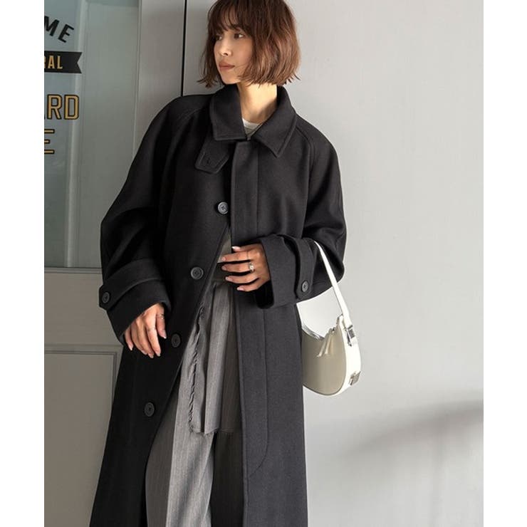 大人の魅力を引き立てる、上品な一着。ベルト付き比翼メルトンコート（ロング丈） | Classical Elf  | 詳細画像25 