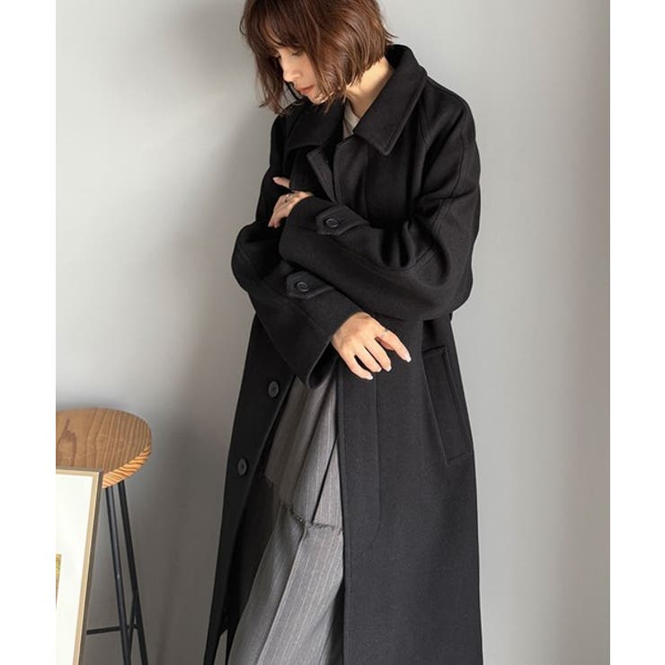 大人の魅力を引き立てる、上品な一着。ベルト付き比翼メルトンコート（ロング丈） | Classical Elf  | 詳細画像26 