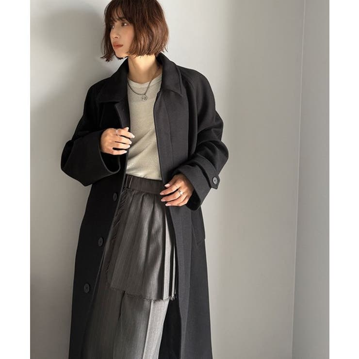 大人の魅力を引き立てる、上品な一着。ベルト付き比翼メルトンコート（ロング丈） | Classical Elf  | 詳細画像27 