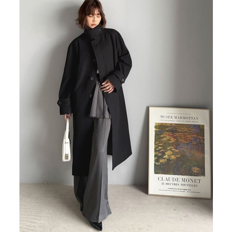 大人の魅力を引き立てる、上品な一着。ベルト付き比翼メルトンコート（ロング丈） | Classical Elf  | 詳細画像28 