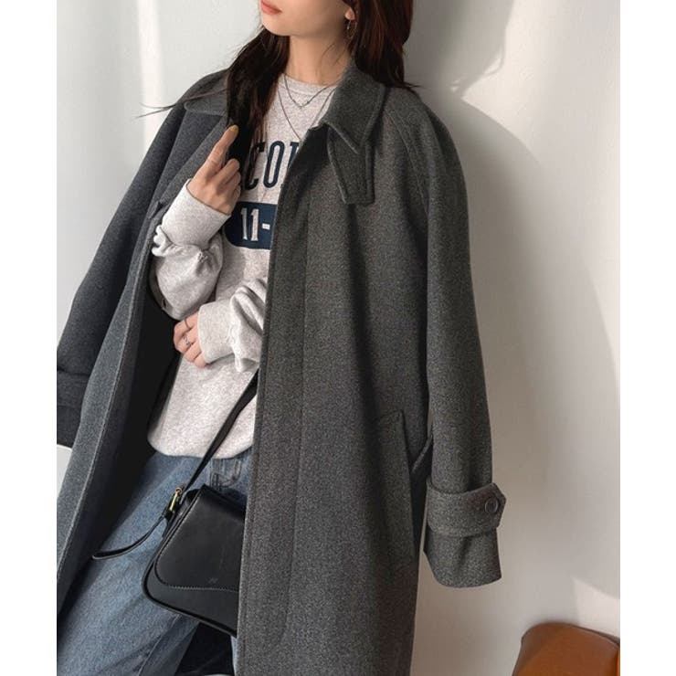 大人の魅力を引き立てる、上品な一着。ベルト付き比翼メルトンコート（ロング丈） | Classical Elf  | 詳細画像29 