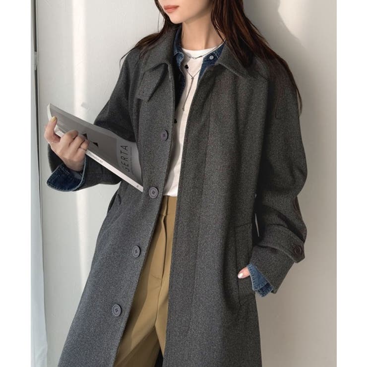 大人の魅力を引き立てる、上品な一着。ベルト付き比翼メルトンコート（ロング丈） | Classical Elf  | 詳細画像30 