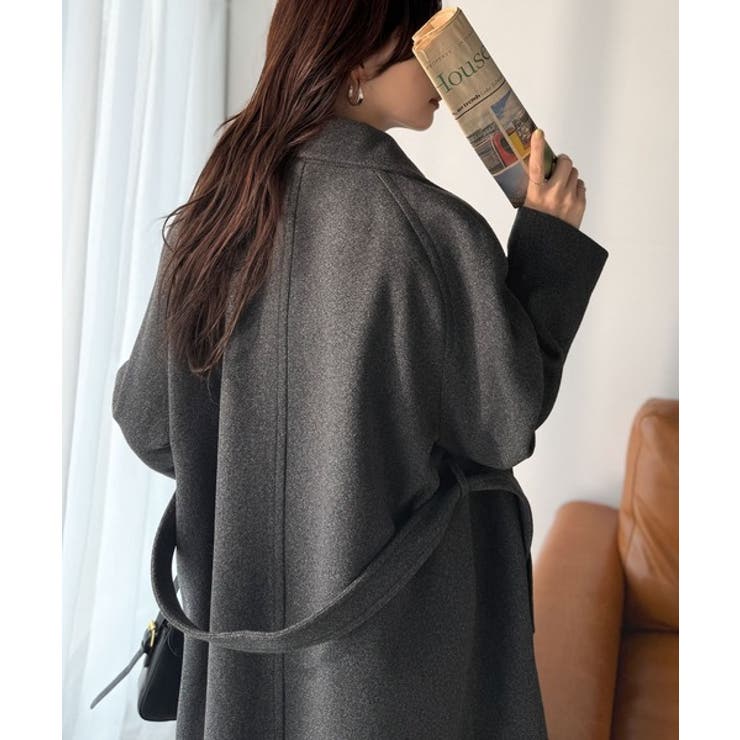 大人の魅力を引き立てる、上品な一着。ベルト付き比翼メルトンコート（ロング丈） | Classical Elf  | 詳細画像31 