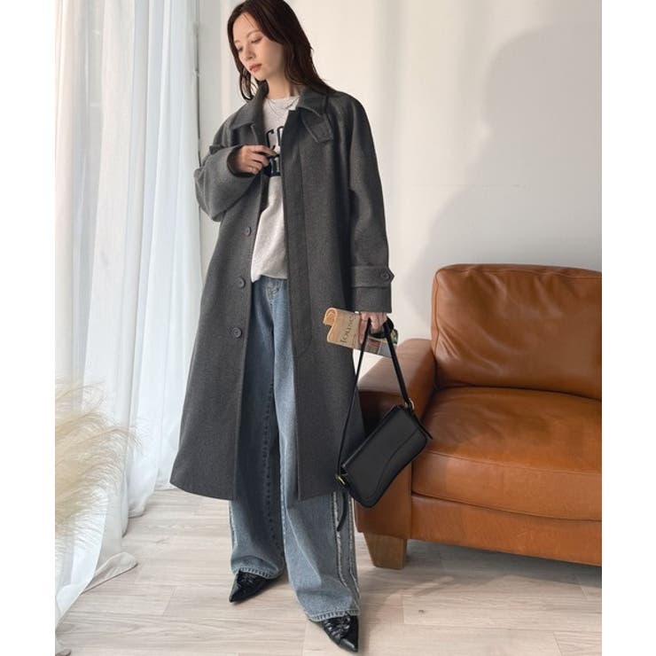 大人の魅力を引き立てる、上品な一着。ベルト付き比翼メルトンコート（ロング丈） | Classical Elf  | 詳細画像33 