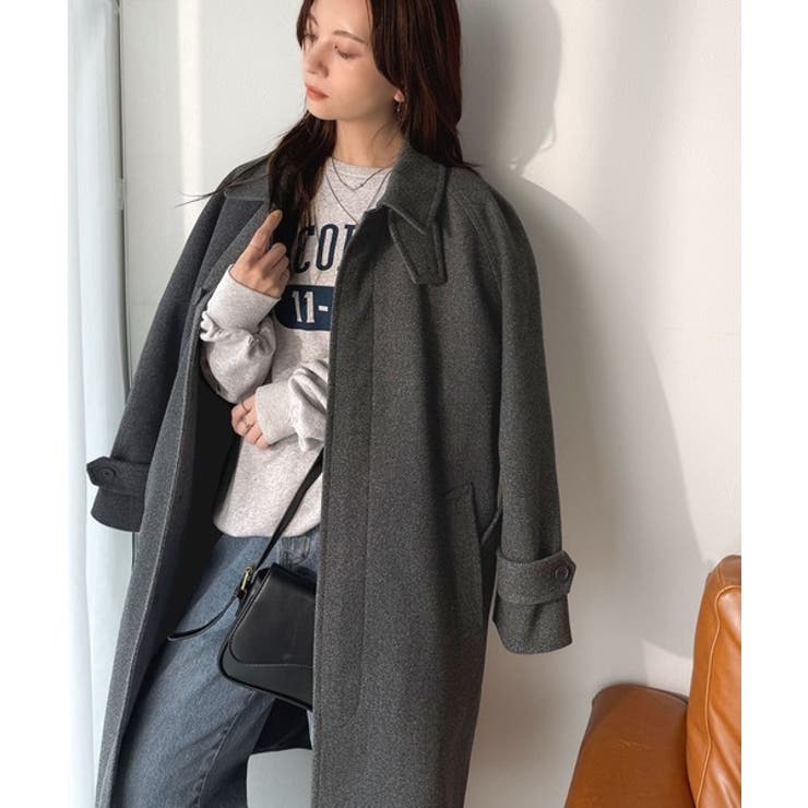 大人の魅力を引き立てる、上品な一着。ベルト付き比翼メルトンコート（ロング丈） | Classical Elf  | 詳細画像34 