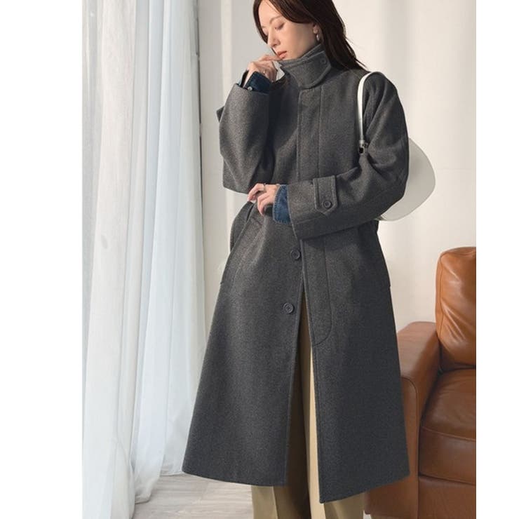 大人の魅力を引き立てる、上品な一着。ベルト付き比翼メルトンコート（ロング丈） | Classical Elf  | 詳細画像35 