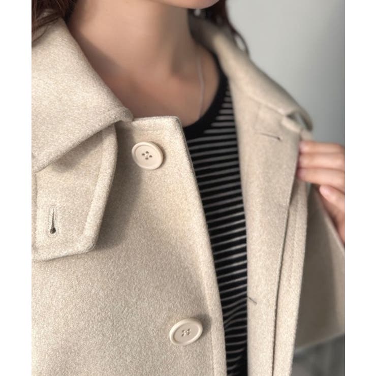 大人の魅力を引き立てる、上品な一着。ベルト付き比翼メルトンコート（ロング丈） | Classical Elf  | 詳細画像39 