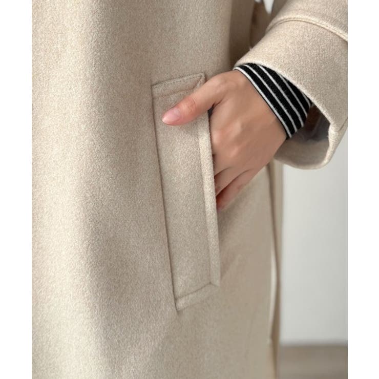 大人の魅力を引き立てる、上品な一着。ベルト付き比翼メルトンコート（ロング丈） | Classical Elf  | 詳細画像41 